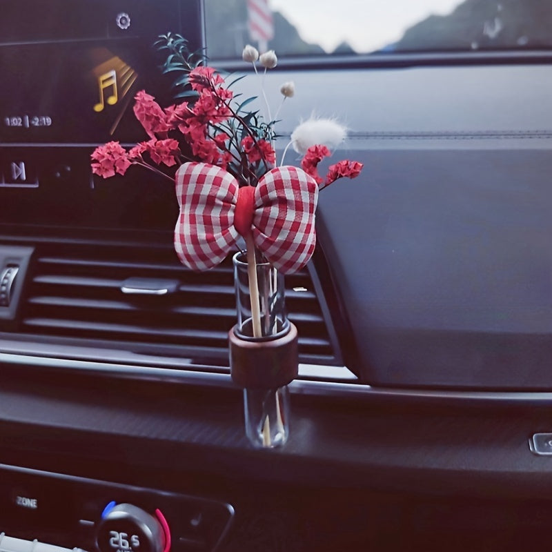 Wooden Car Vase for Center Console Air Outlet Decoration No Flowers