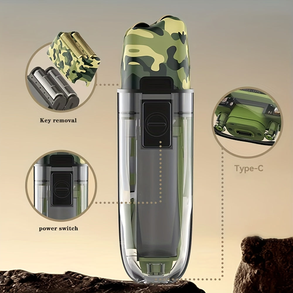 Afeitadora eléctrica para hombres con pantalla digital LCD, recargable por USB