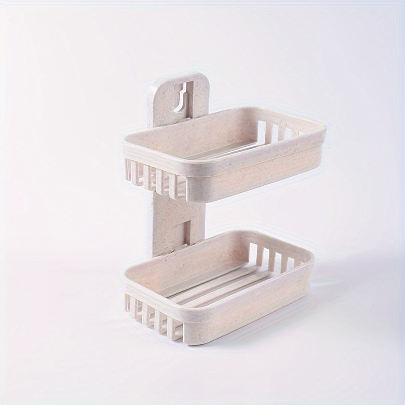 Dispensador de jabón de doble capa para pared con bandeja de drenaje para baño