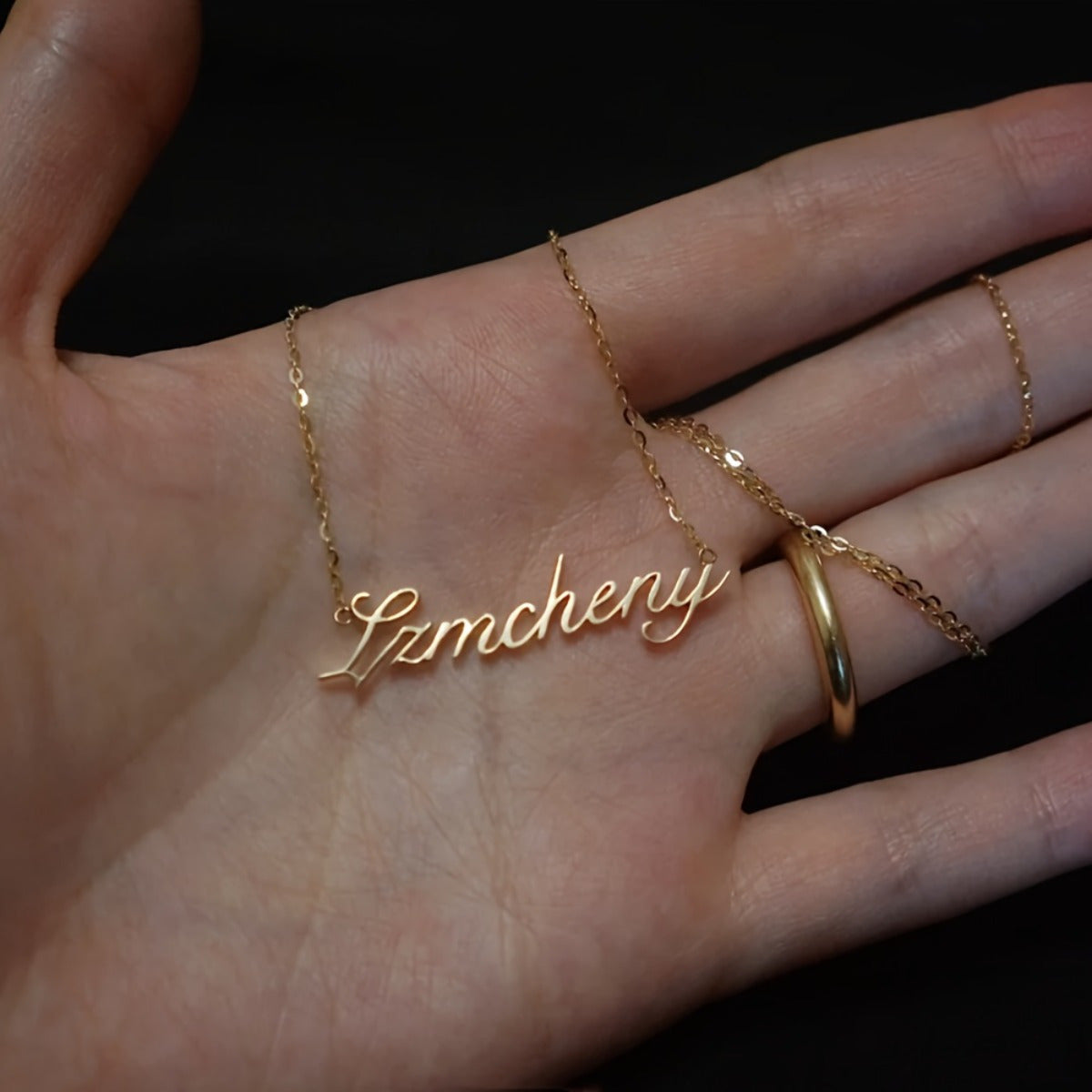 Personalized Stainless Steel Name Necklace with Custom Letter Pendant for Daily Wear or Gift