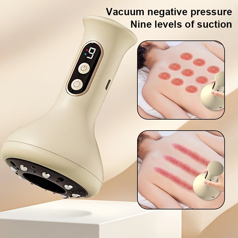 USB-перезаряжаемый электрический массажер-стакан для спины, шеи и рук. Подходит для 36V или ниже. Оснащен функцией домашнего нагрева и технологией присоски.