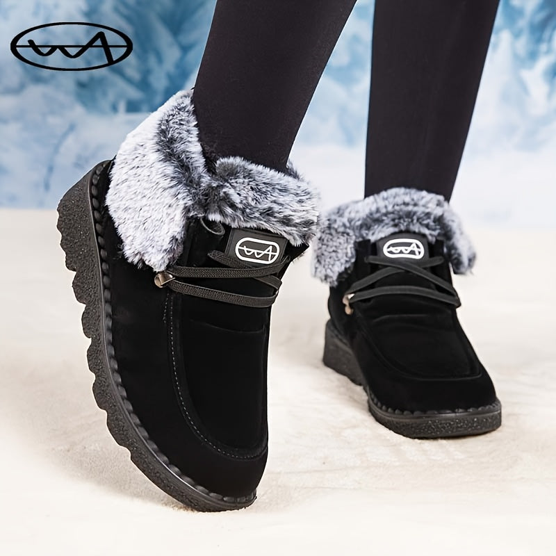 Women's Snow Boots Fleece Lined Waterproof Short Warm Casual Shoes