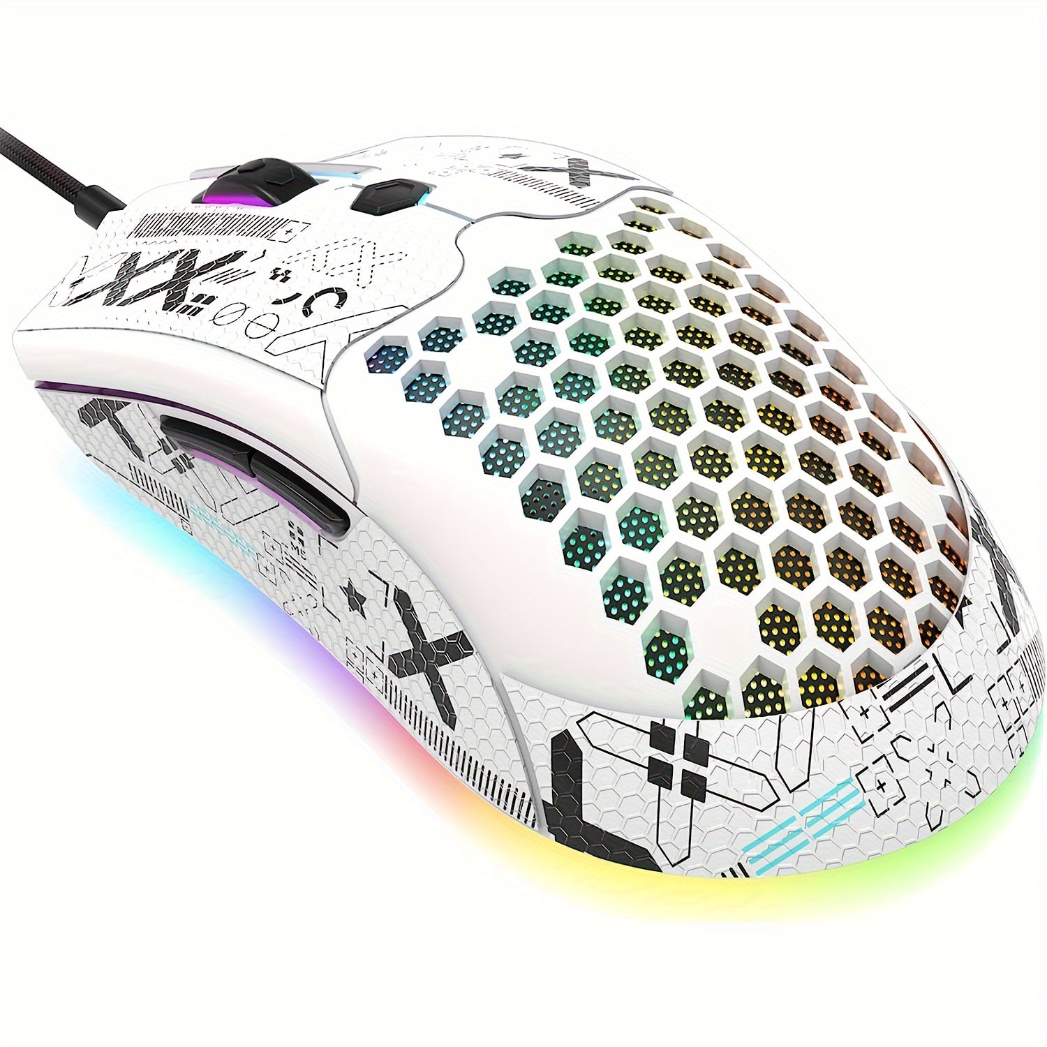 Gaming Mouse with 65G Lightweight Honeycomb Shell 26 RGB Backlighting Optical Sensor
