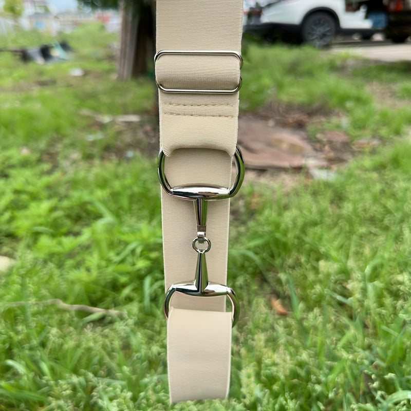 Women's Elastic Waist Belt with Metal Buckle Adjustable Stretchable Accessory