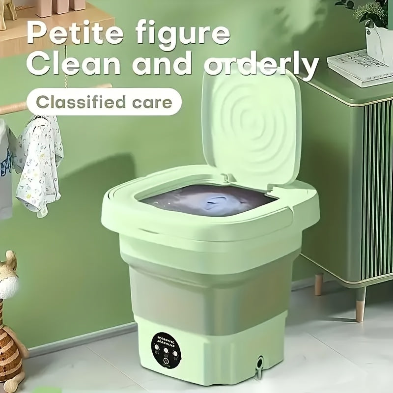 Portable 8L Foldable Washing Machine for Underwear Socks Space Saving Battery Powered