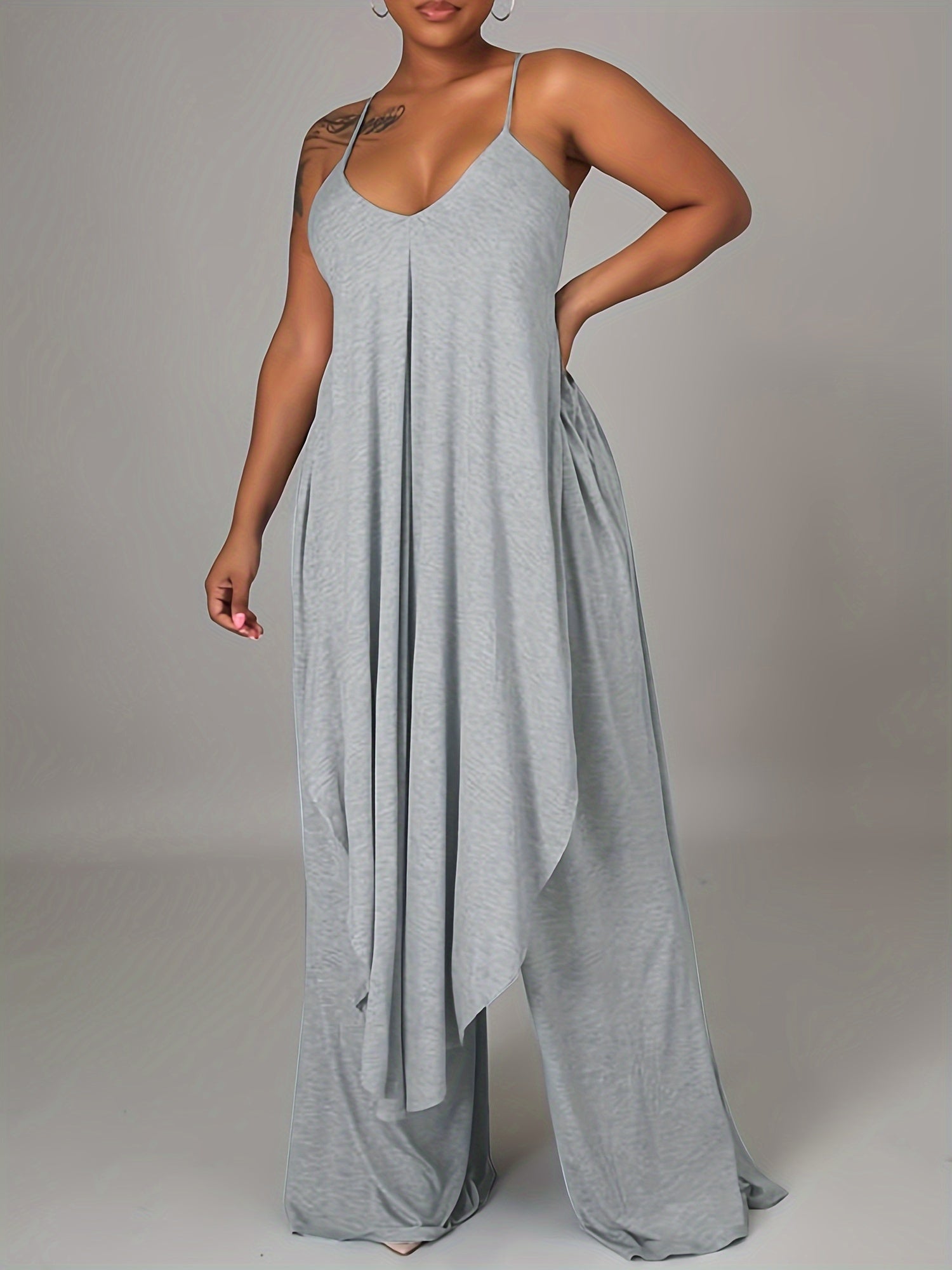 Adult Sleeveless Knit Leisure Suit with Off-Shoulder Solid Color Fall Winter