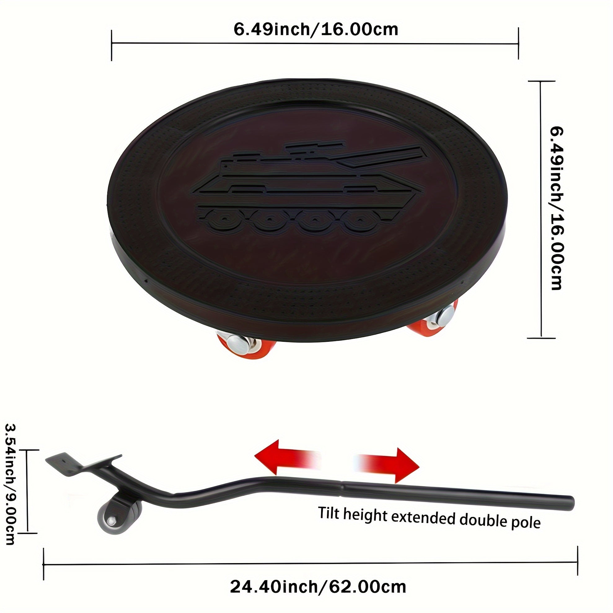 Тяжёлая мебельная тележка для перемещения грузов, грузоподъемность 725 кг, с 6 колесами и выдвижной ручкой