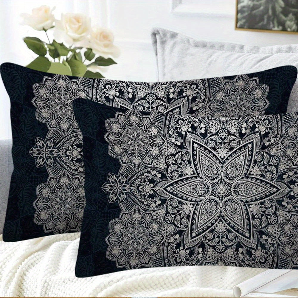 DIJIULU7447: Prajakta Oq Gullar Naqshli Yostiq Qoplari, Ikkala Tomonli Qisqa Plush Chop, Divan va Yotoqxona Uchun Bezak Yostiq Qoplari, 30.48x50.8 sm, Polyesterdan Yasalgan