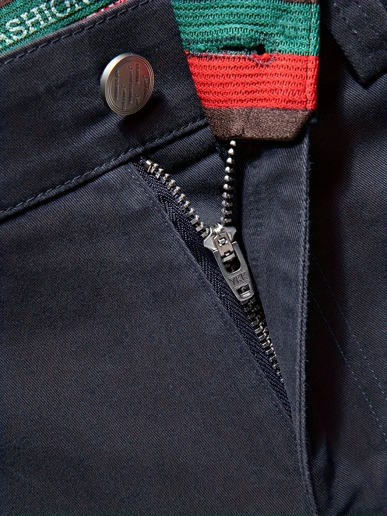 Men's Cotton Straight Leg Business Casual Pants Slim Fit Elastic Waist Cuffs