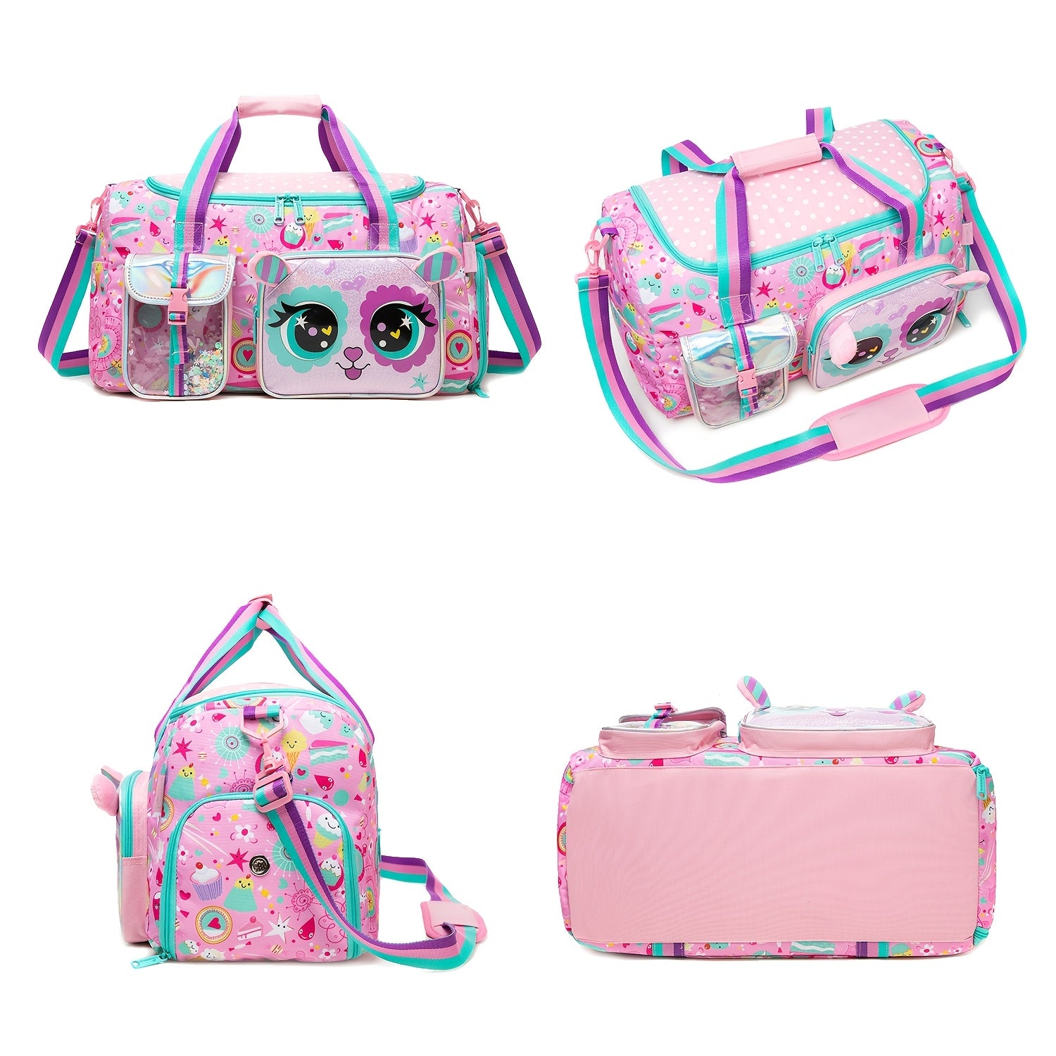 Women's Polyester Travel Duffle Bag with Wet Pocket for Gym and Weekend Trips