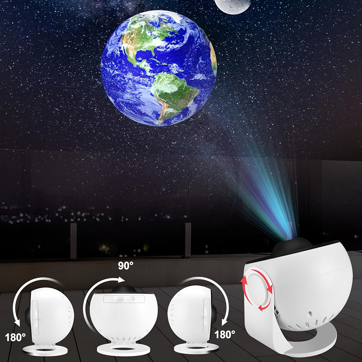 Rusoso Smart Star Projector 12-in-1 Planetarium Yulduzli Osmon Kechasi Yoritgichi, 360° Aylanish, Vaqtni Belgilash, Jim Dizayn. Yotoqxona, Partiya, O'yin Xonasi uchun mukammal, 14-fevral kuni sovg'a sifatida.