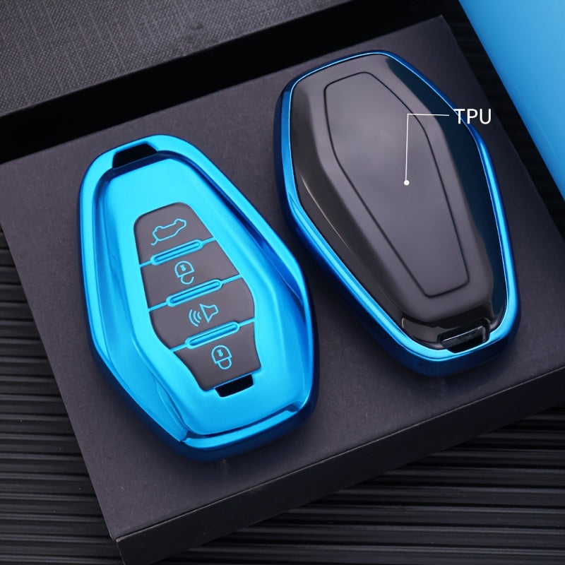 Car Key Fob Cover TPU Durable Stylish Shell with Emblem for SUV