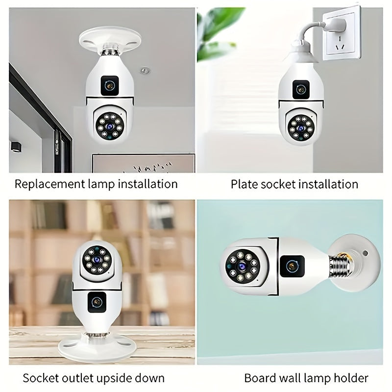 Wireless Security Camera with Dual 1080p HD Cameras Two-Way Audio Motion Detection for Home Office Shop