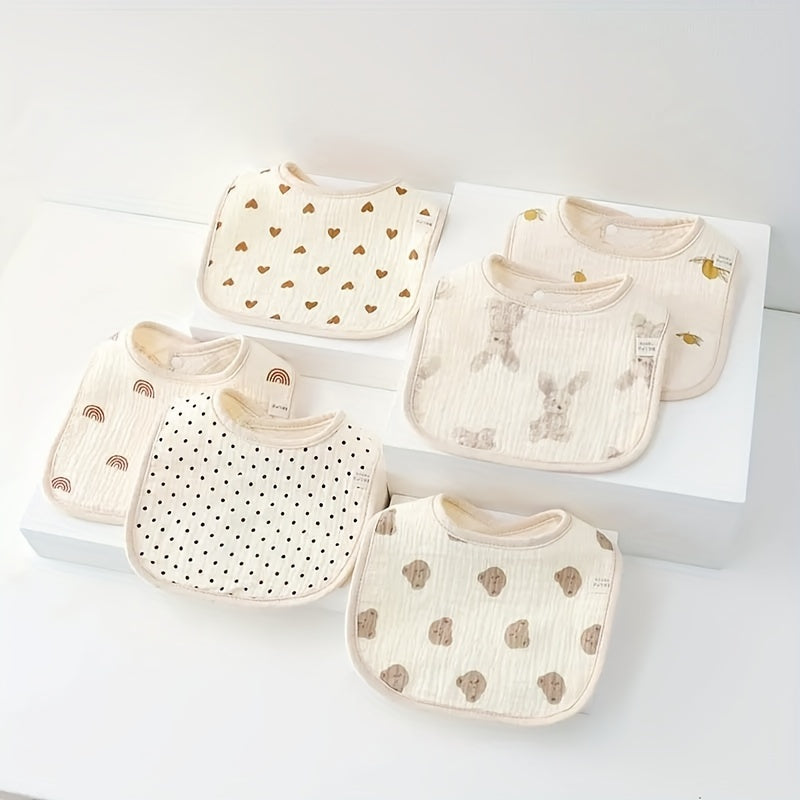 Babero de baba para bebé con diseño en forma de U de gasa de seis capas para prevenir el regurgitado