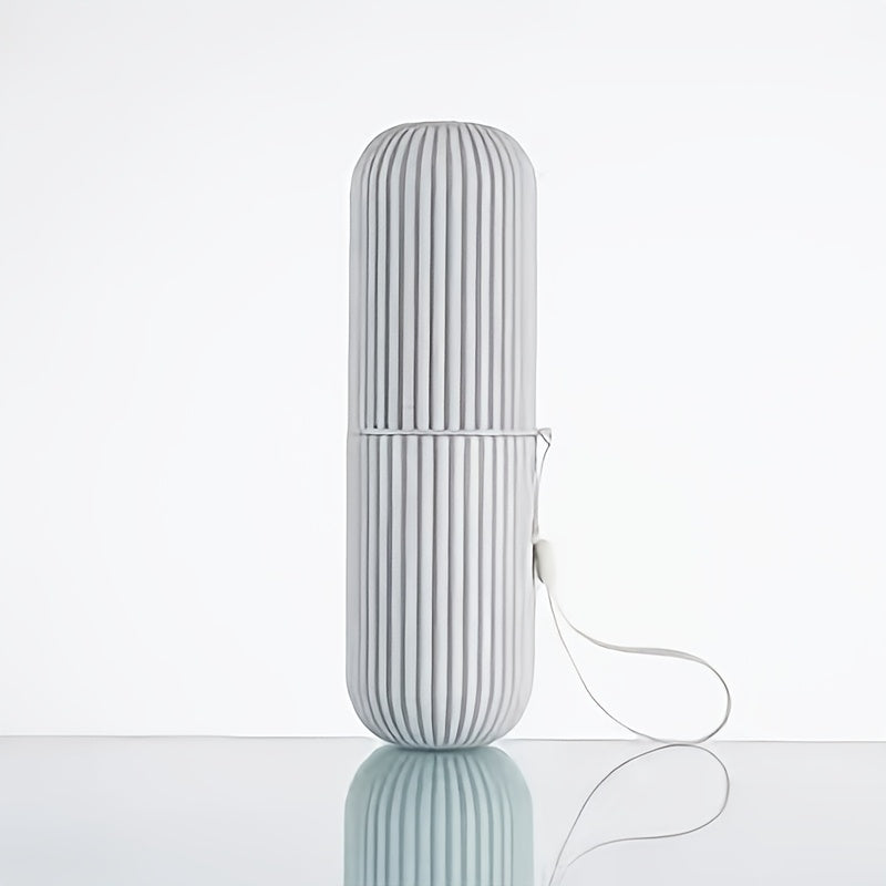 Portable Hypoallergenic Toothbrush Holder with Rinse Cup for Travel and Bathroom Use