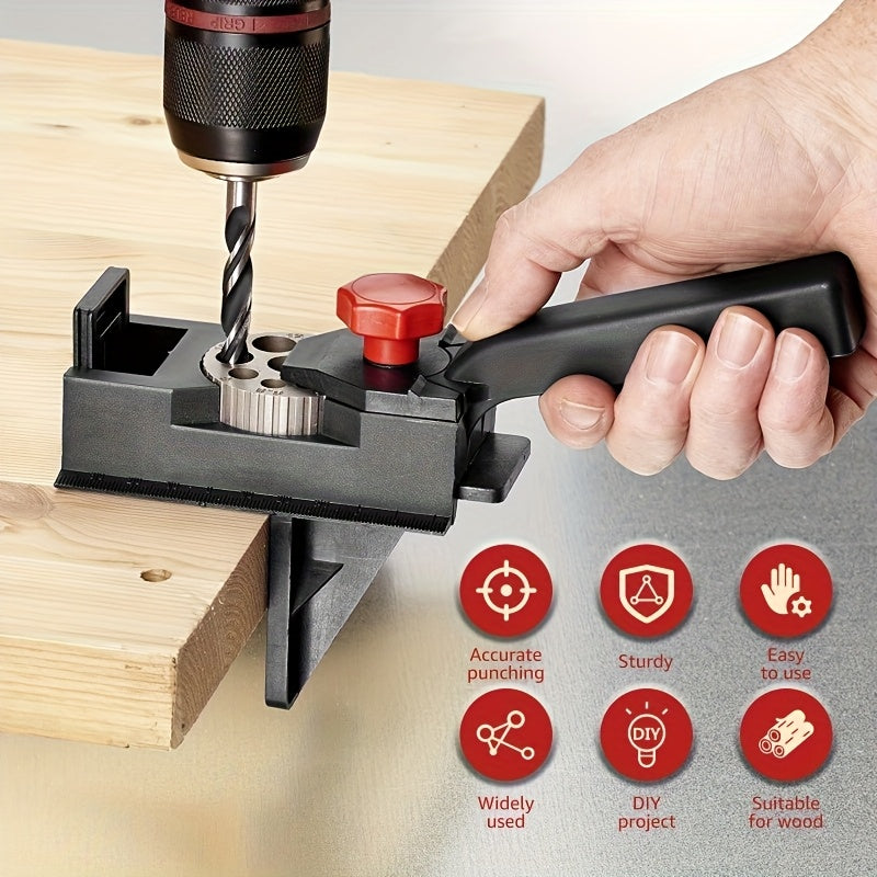 Portable Woodworking Doweling Jig Kit for Accurate Hole Drilling Plastic