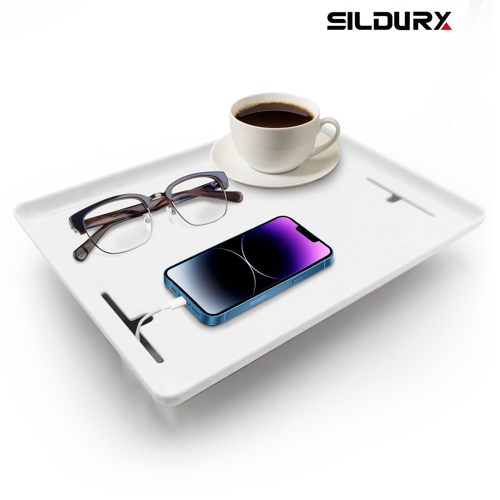 Plastik kechki stol bilan simlarni boshqarish uchun yon stol, qora yoki oq