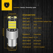 2 шт. 1156 P21W LED задние фонари для автомобиля, белый 6000K, 1200 люмен