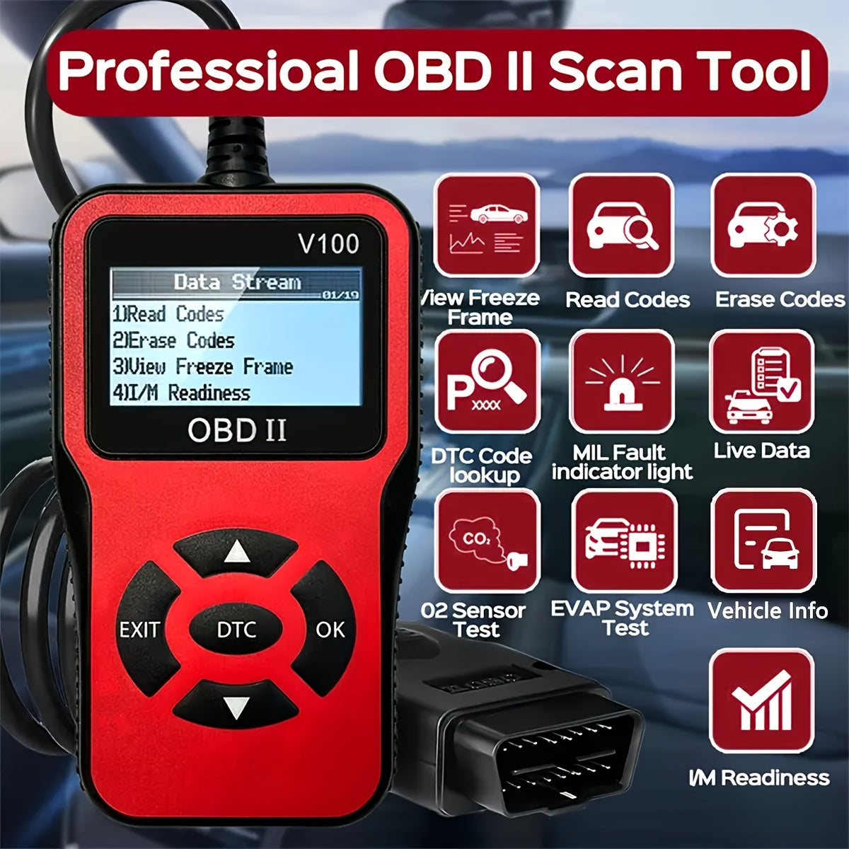 OBD2 Car Diagnostic Scanner Code Reader Engine Fault Scanner Vehicle Scan Tool