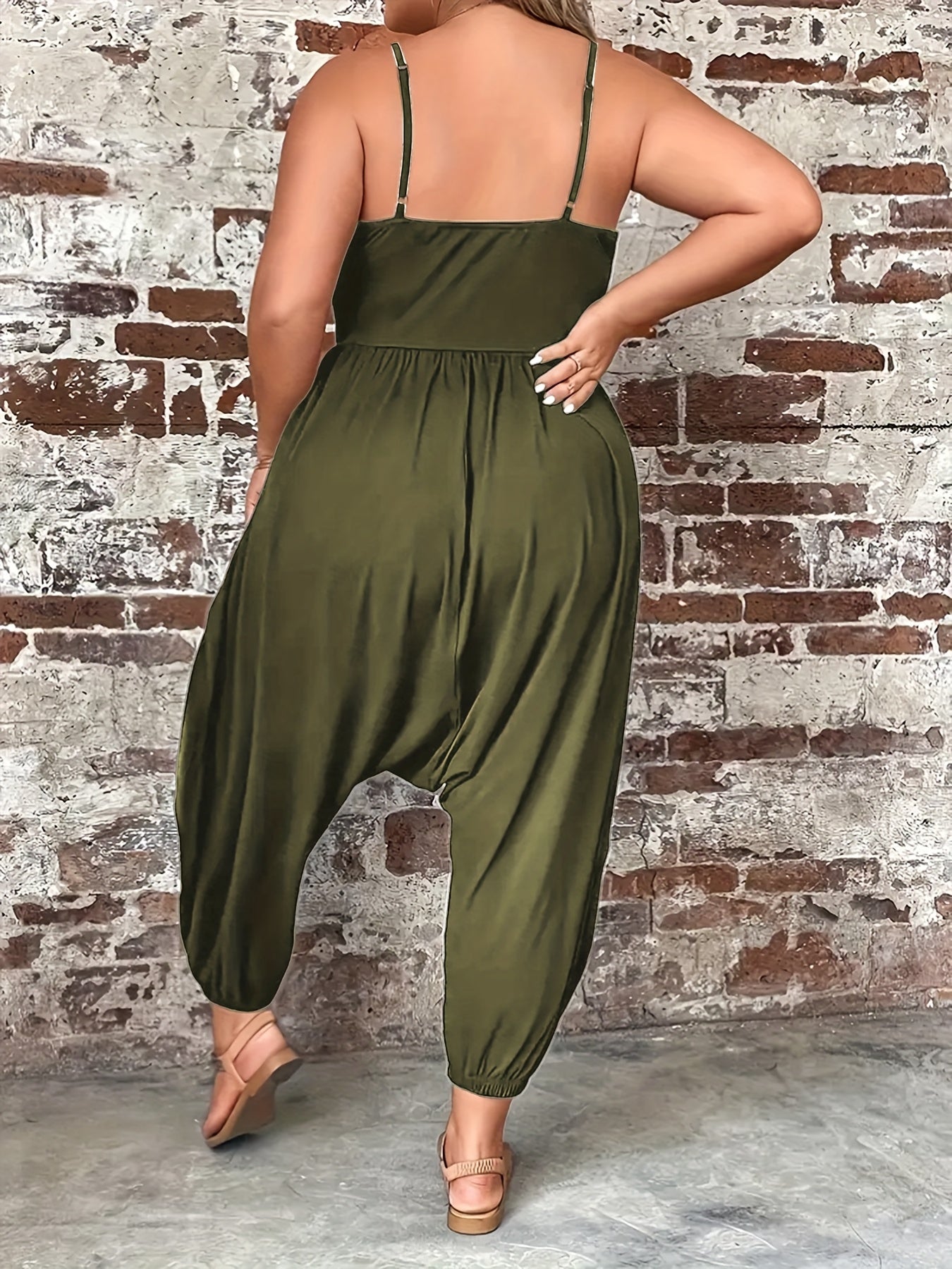Women's Plus Size Sleeveless Off-Shoulder Jumpsuit Polyester Spandex Casual Romper