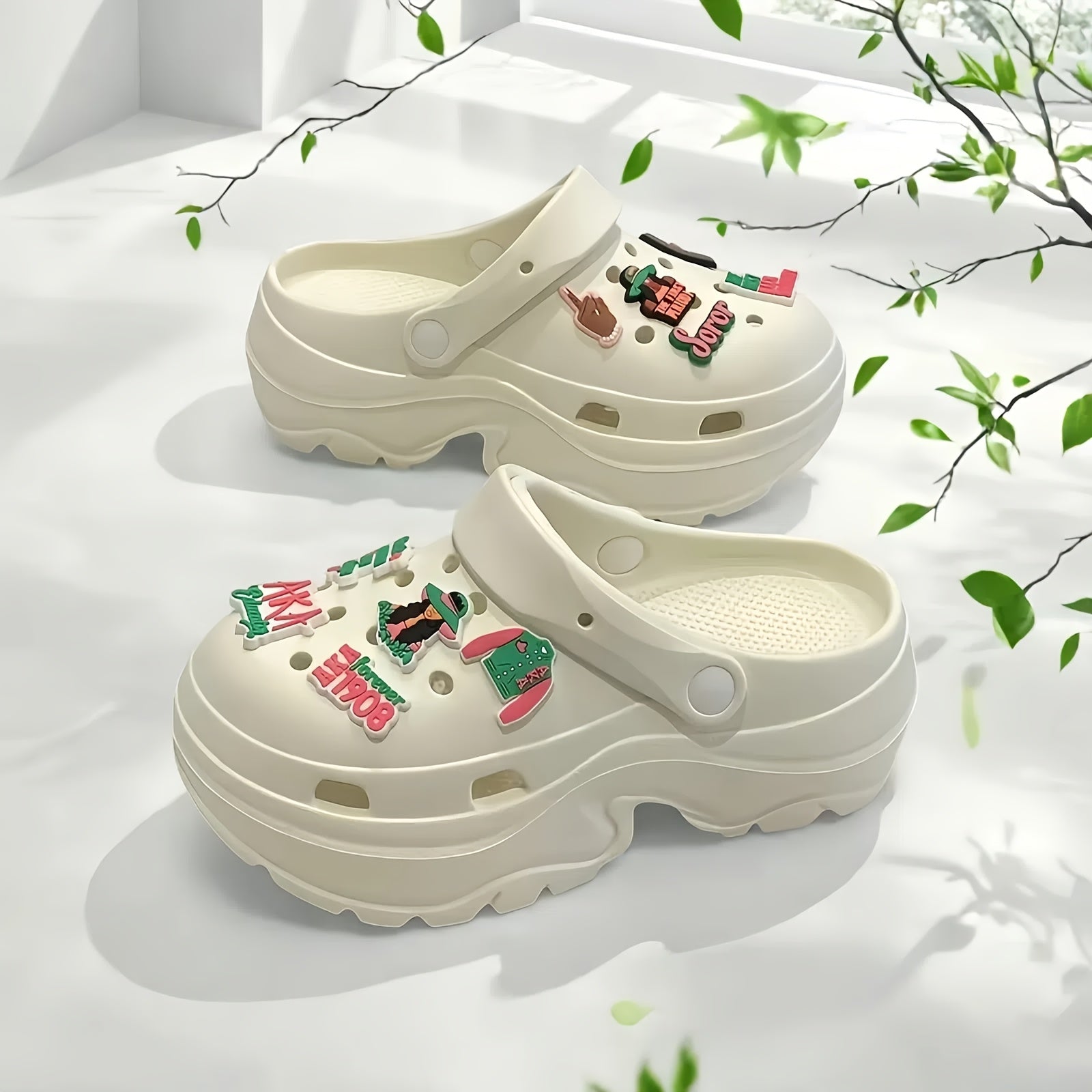 Women’s Summer EVA Hollow Breathable Sandals Non-Slip Garden Beach Shoes