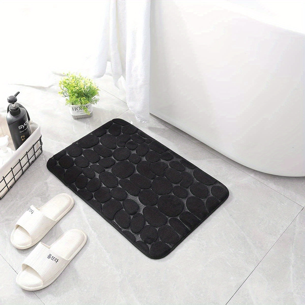 Memory Foam Bath Rug Non-Slip Soft Absorbent Washable for Shower Room