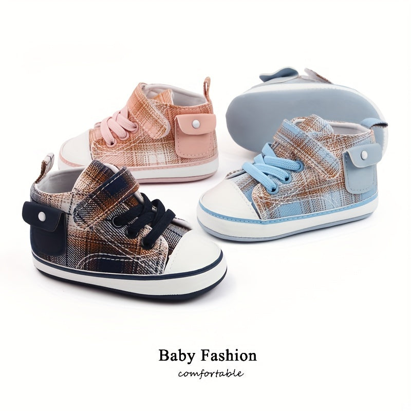 Infant Canvas Shoes with Star Design Non-Slip Lightweight Fabric Toddler Crib Shoes