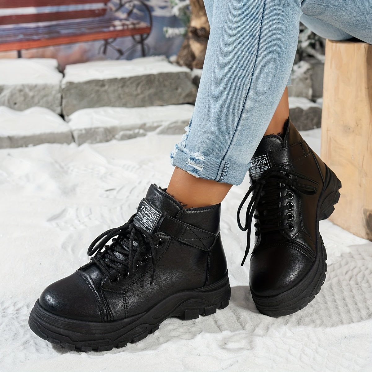 Women's Snow Boots Synthetic Cover Slip-Resistant Ankle Casual Cold Weather