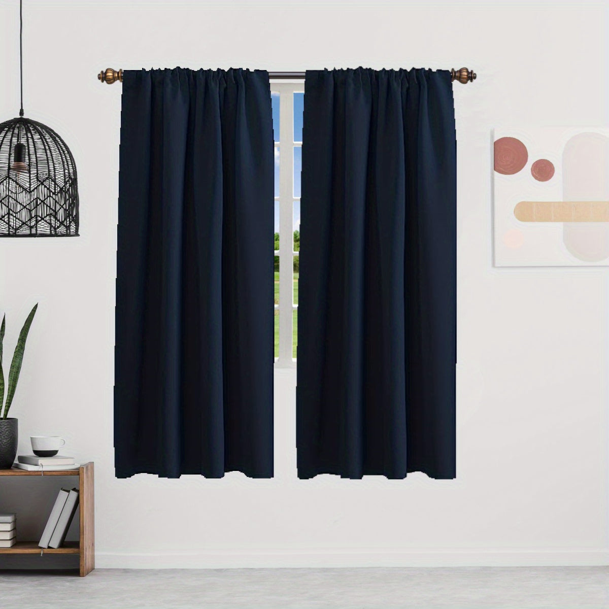 Silvery Rod Curtain for Heat Insulation and Blackout, Room Darkening, 1 Piece