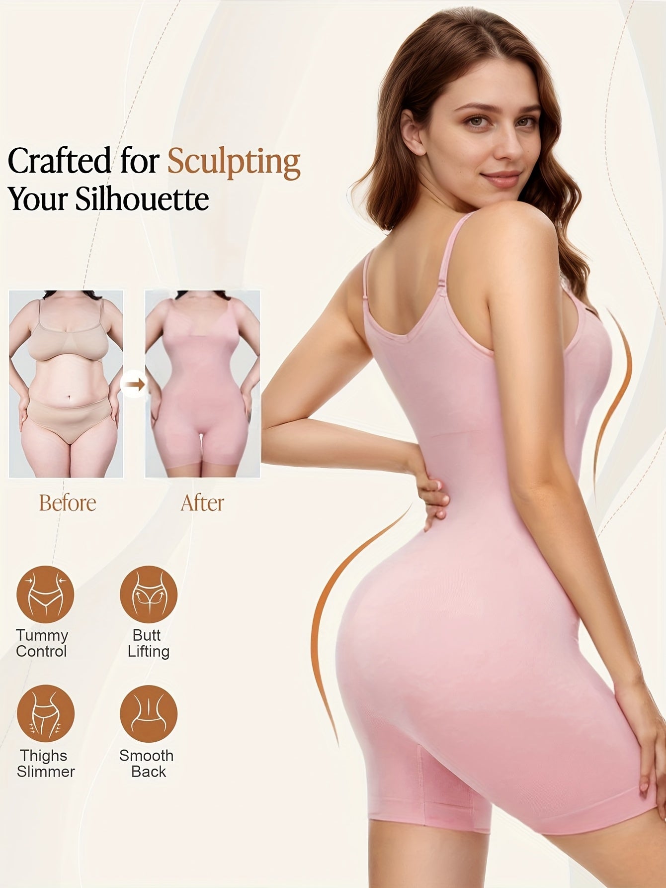 Women's Plus Size Shaping Bodysuit Seamless Tummy Control Sleeveless Solid Color