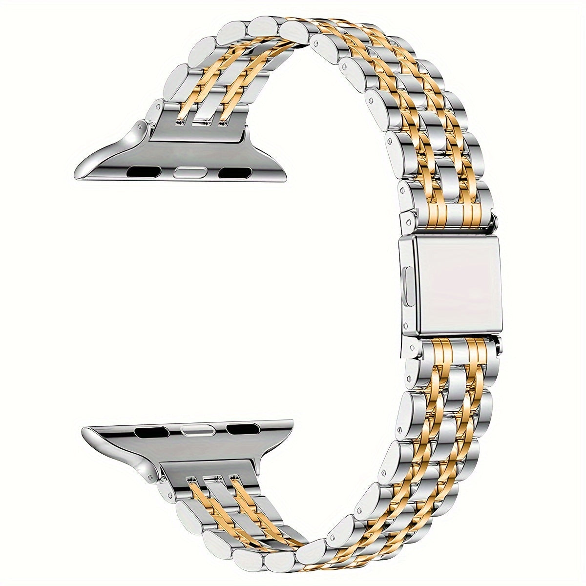 Women's Gold-Plated Stainless Steel Apple Watch Strap Compatible with 38mm to 49mm Series