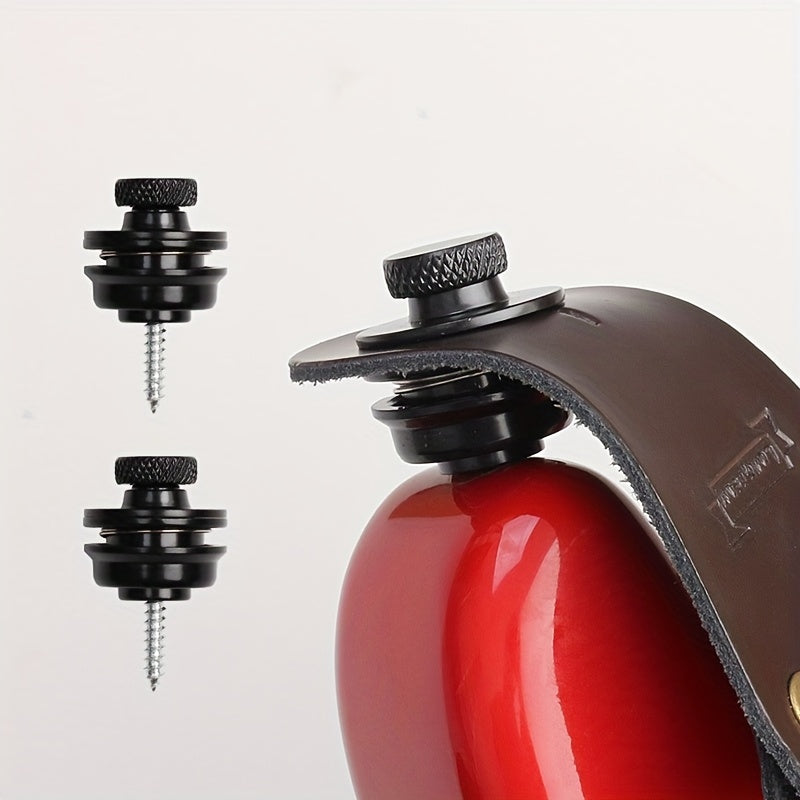 Guitar Strap Locks Set for Electric Acoustic Folk and Bass Guitars Black Silver Grey