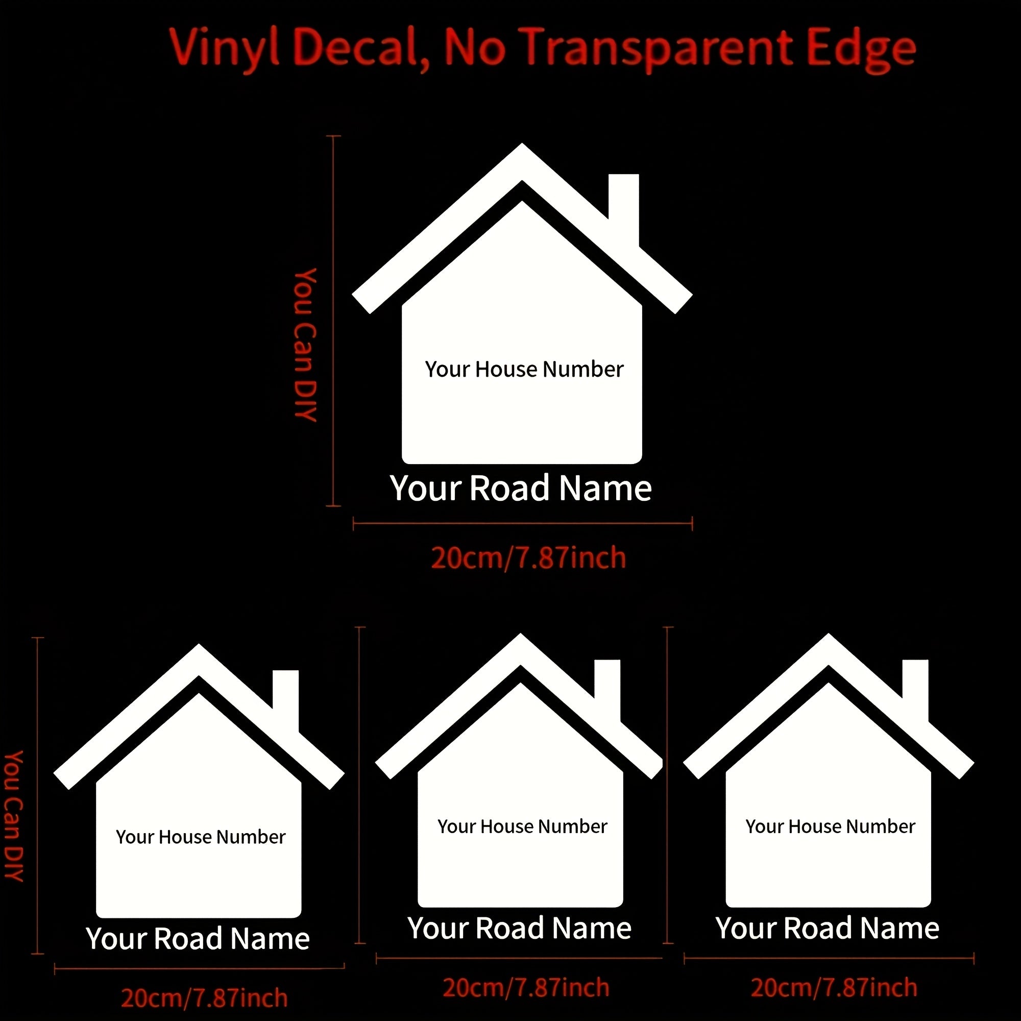 Personalized Custom Vinyl Bin Number Stickers Waterproof House Number and Street Name Decals 1-5 Pieces