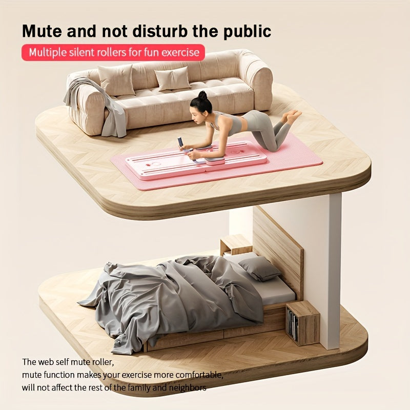 8-in-1 ABS Pilates Slide Board for Core Fitness Home Gym Portable Foldable