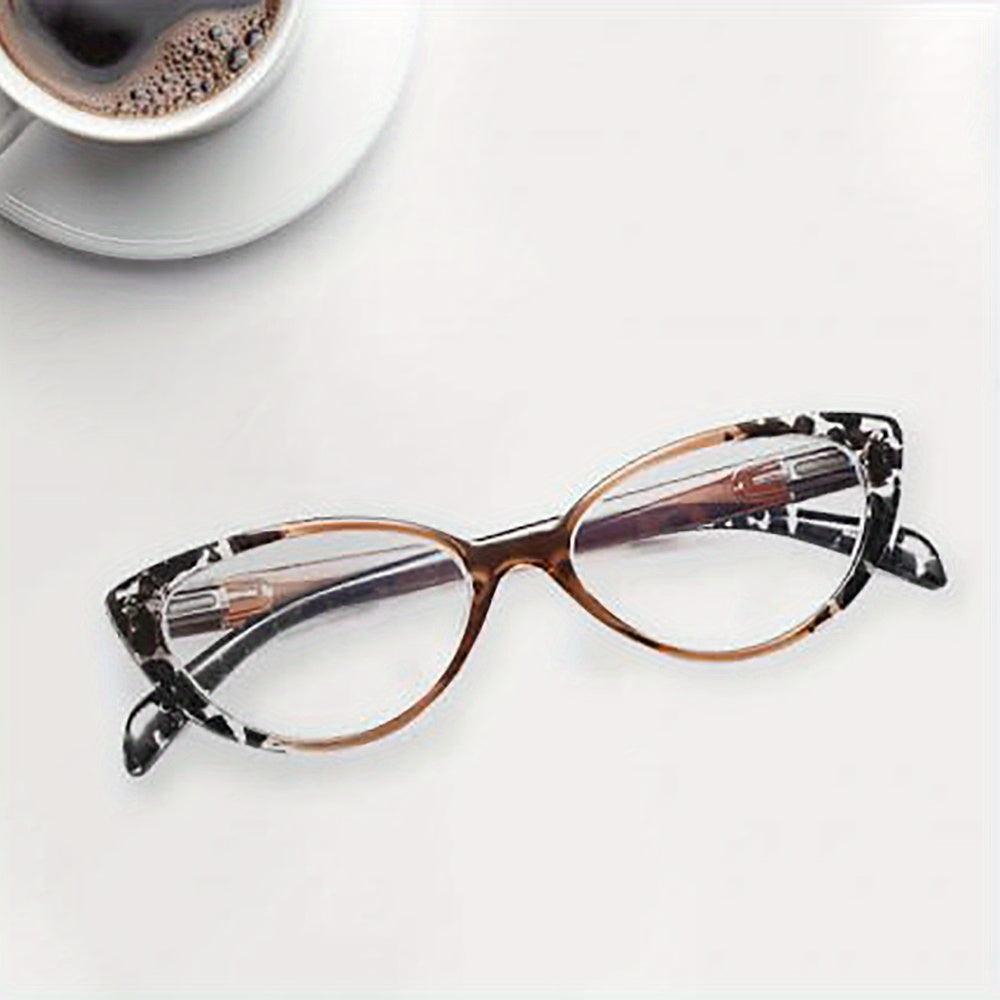 Women's Blue Light Blocking Reading Glasses Cat Eye Style Spring Hinges UV Protection