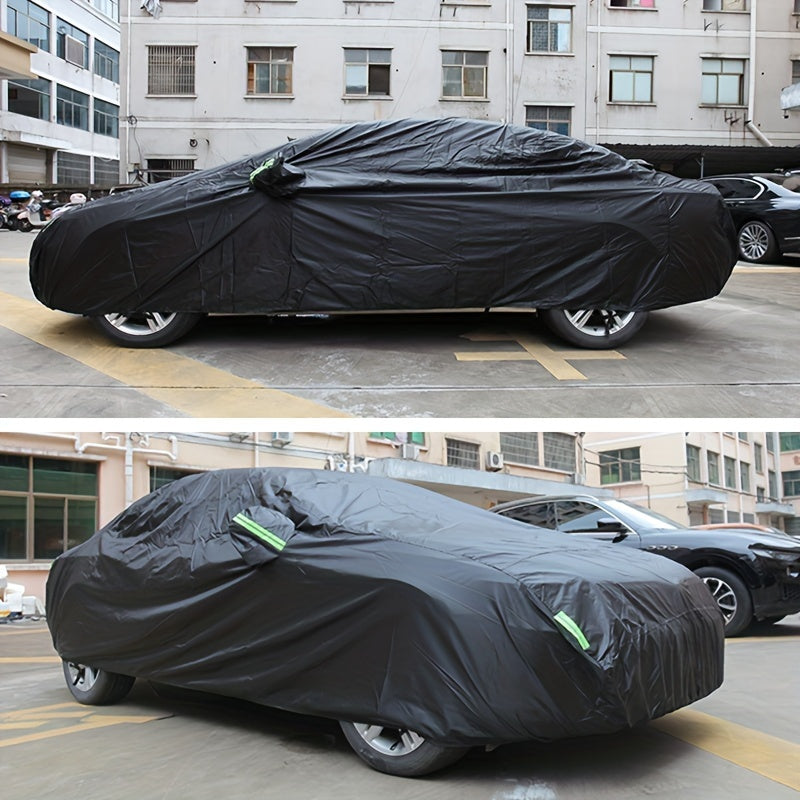 Barcha Qora Avtomobil Qopqog'i Polyester Quyoshdan Himoya Ko'zg'acha Chiziq 190T