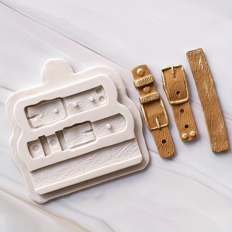 Molde de silicona para cinturón con cremallera en forma de chocolate para caramelos, fondant y repostería, forma 3D