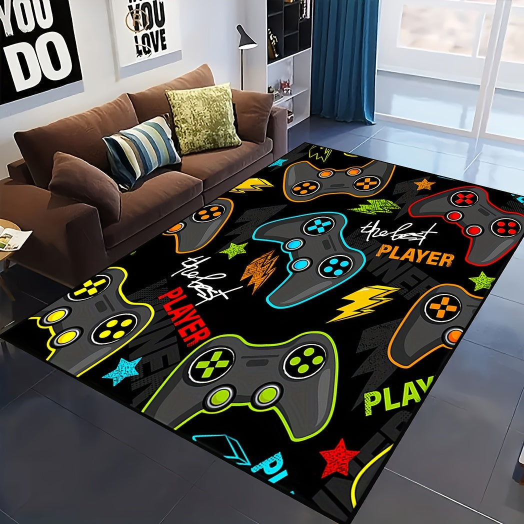 Game Controller Print Area Rug Anti-Fatigue Kitchen Mat Stain-Resistant Entrance Doormat