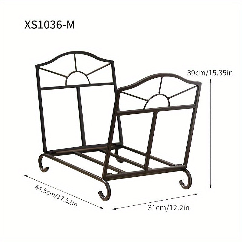 American-Style Iron Fireplace Log Holder for Indoor Firewood Storage