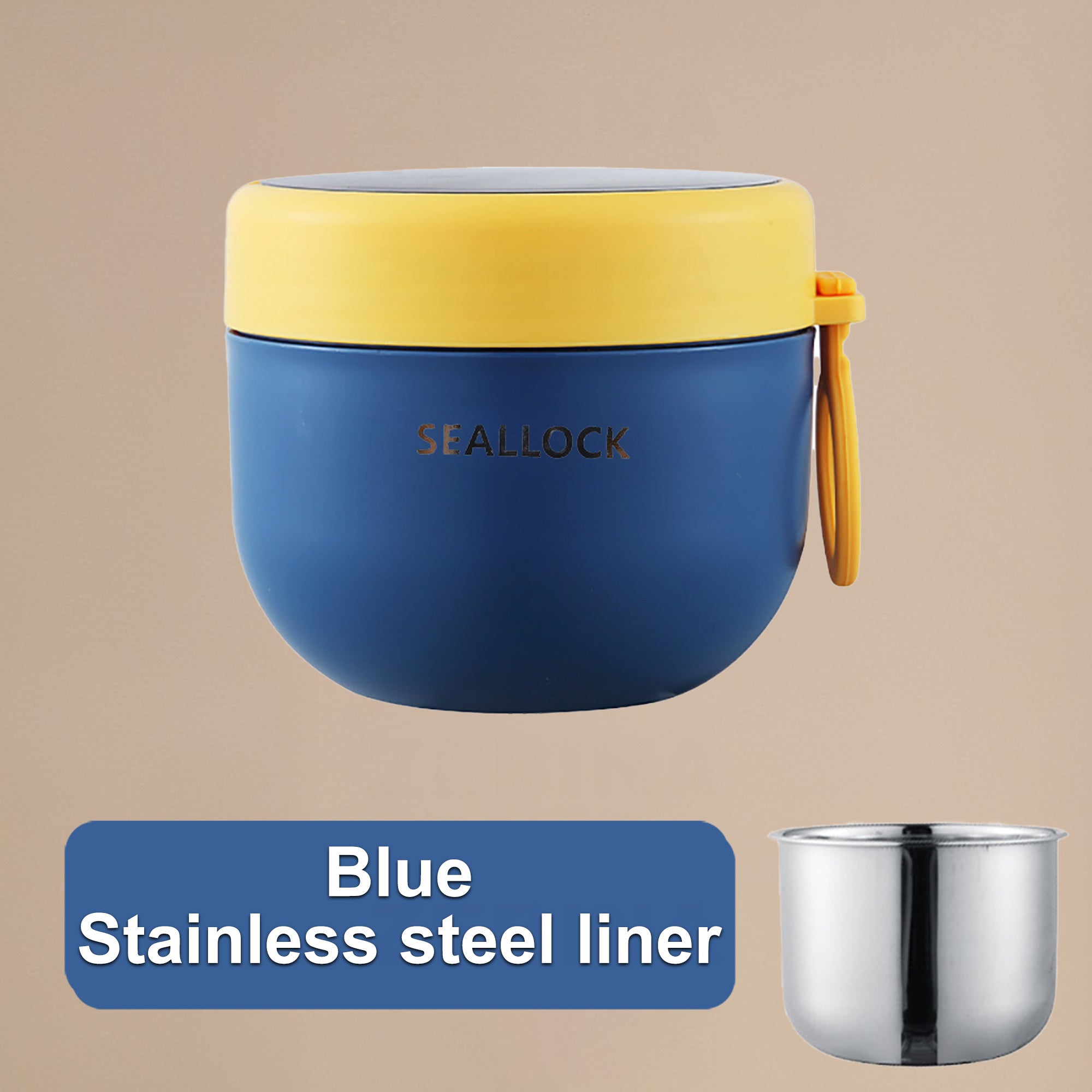 Katta zanglamaydigan po'latdan yasalgan nonushta kubogi 600ml izolyatsiyalangan sho'rva chashkasi va bukadigan qoshiq bilan