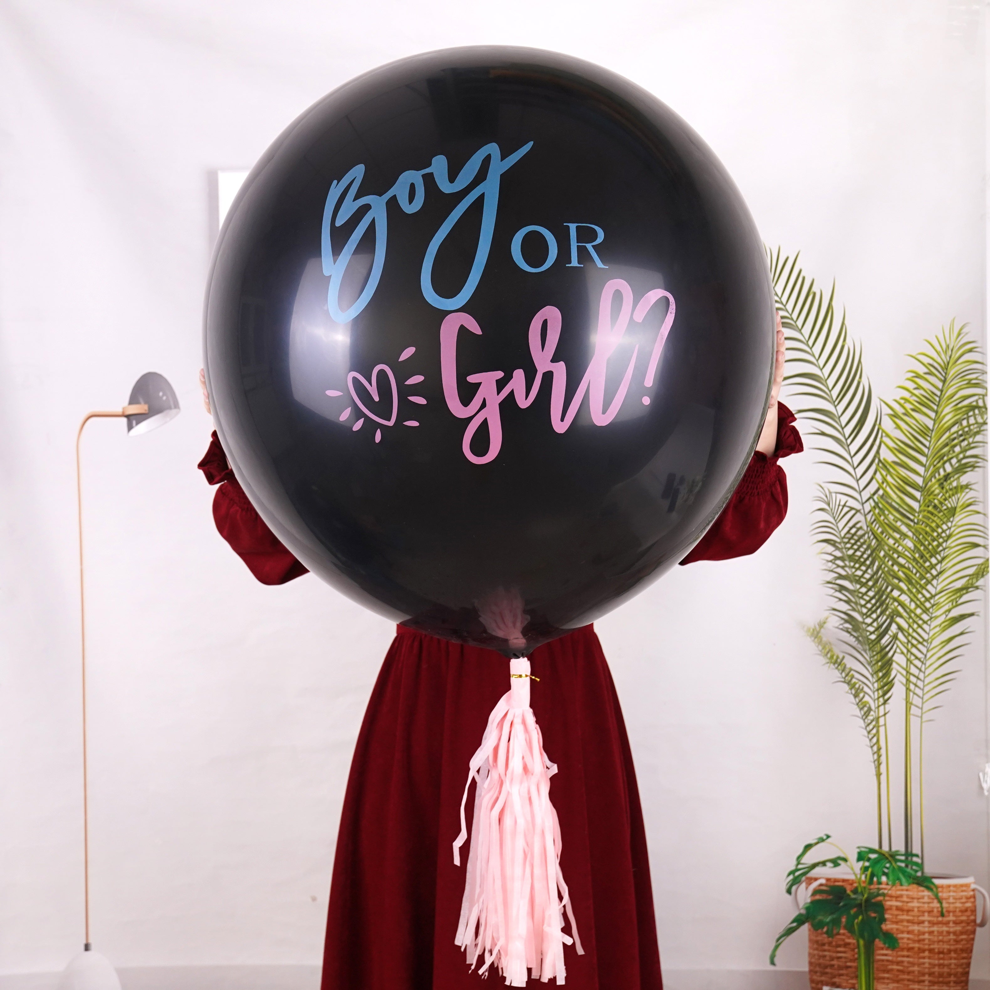 36-Inch Gender Reveal Balloon with Confetti for Kids Parties and Birthdays