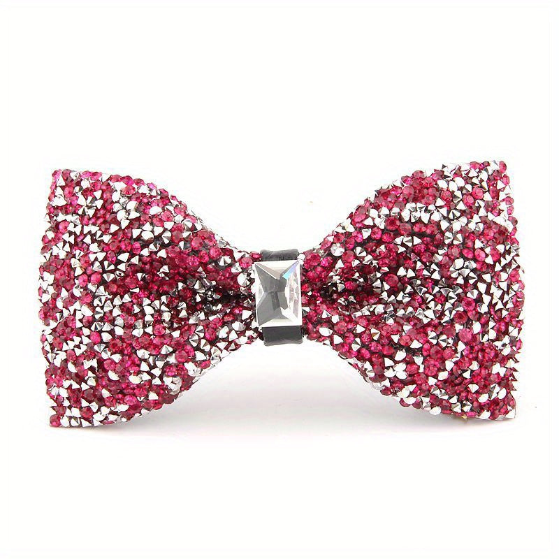 Men's Bow Tie with Faux Diamond Knot for Weddings and Formal Events