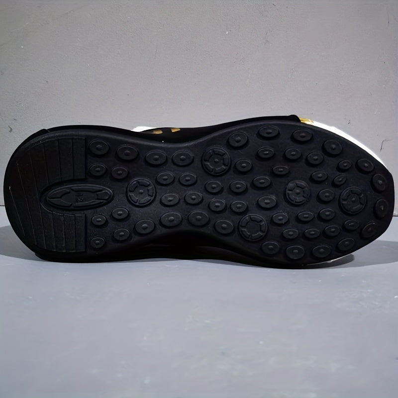 Men's Breathable Lace-Up Sneakers for Running Basketball Workout Gym with Wear-Resistant Rubber Sole