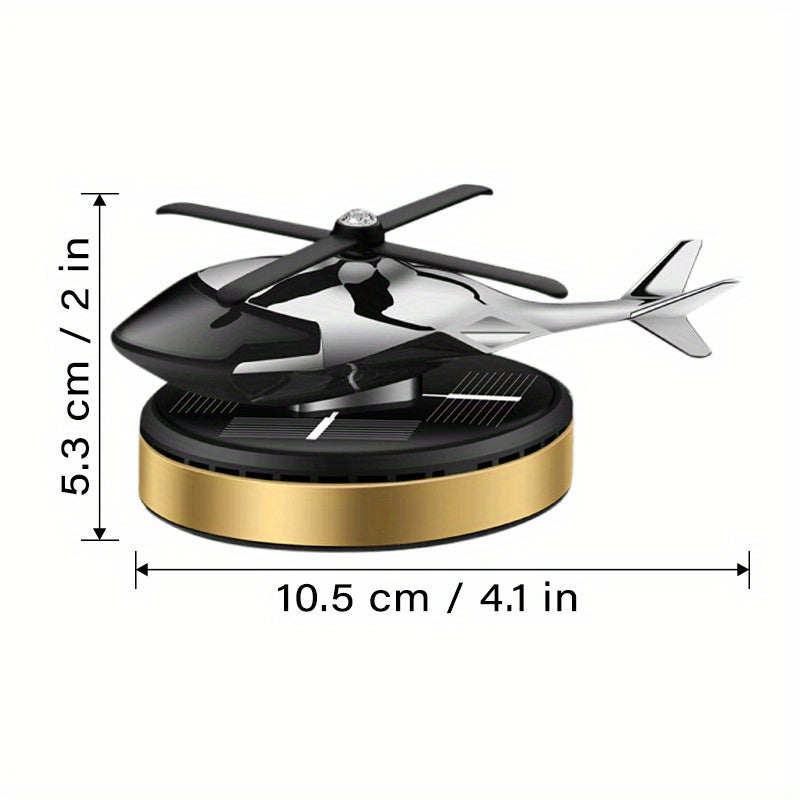 Ambientador de coche en forma de helicóptero alimentado por energía solar, con aroma sutil y rotatorio, accesorio decorativo para el tablero
