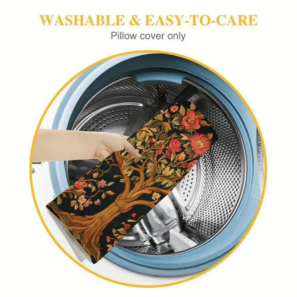 Decorative Velvet Pillow Cover 50.8x30.48cm Tree of Life Design Machine Washable