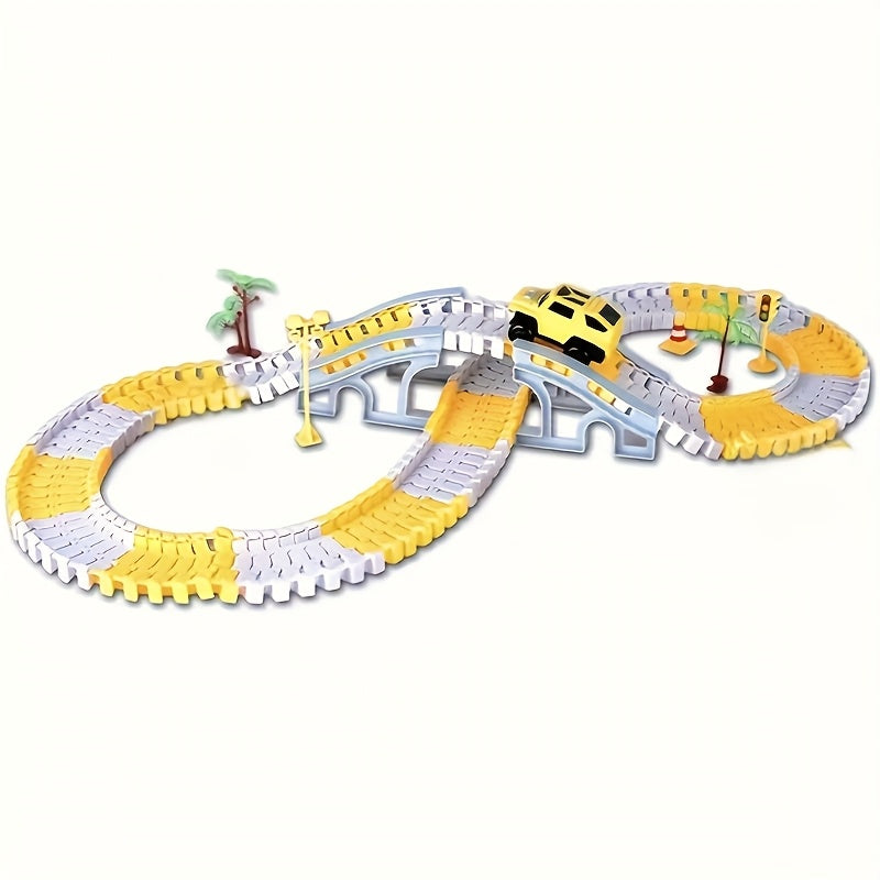 Educational DIY Electric Rail Car Toy for Kids Age 8+ Plastic Battery-Free Small Train Black Yellow