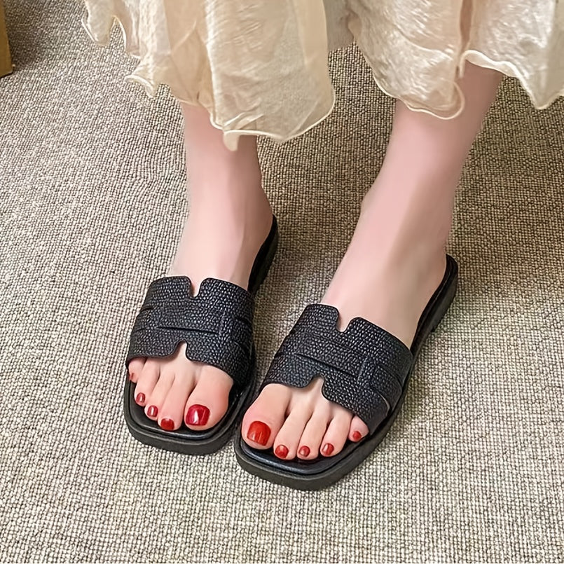 Ayollar uchun EVA sandalki, yopilmaydigan, tekis, ochiq barmoqli, kundalik plyaj poyabzali