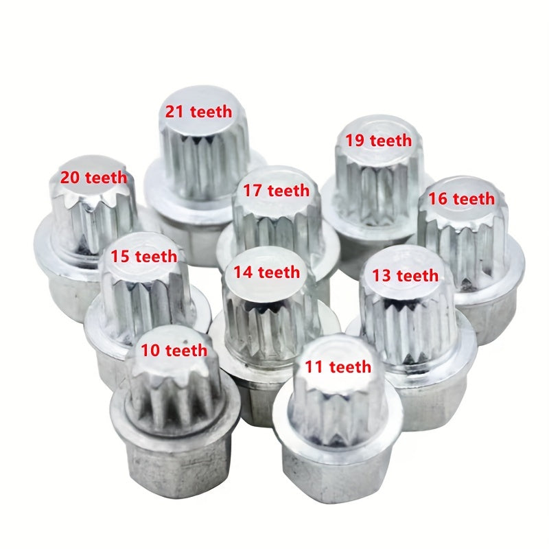 Universal Iron Socket Wrench Set for Tire Theft Prevention with Adjustable Hex Heads