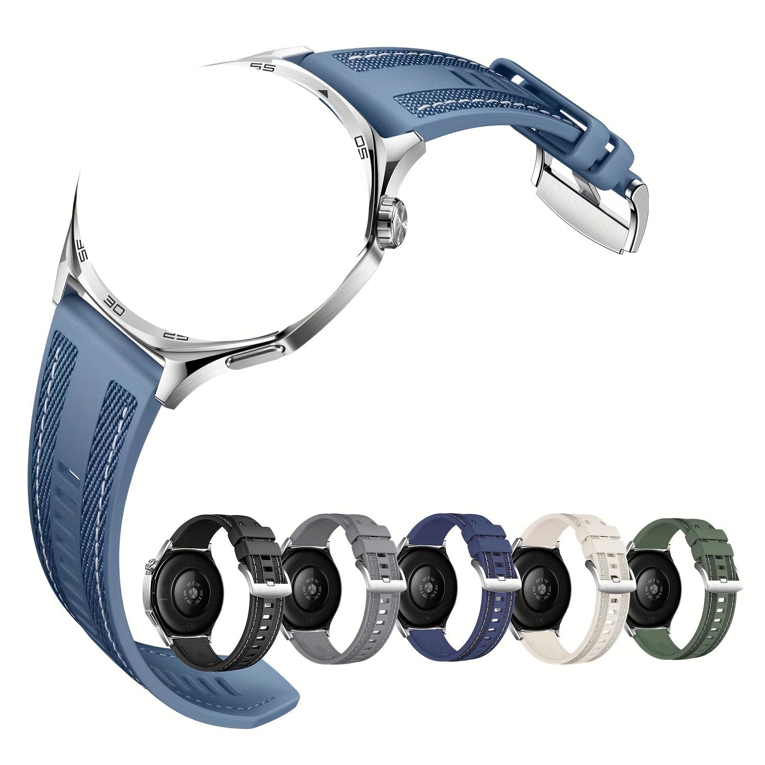 Woven Cloth Watch Band 22mm Quick Release Stainless Steel Buckle for Smartwatches