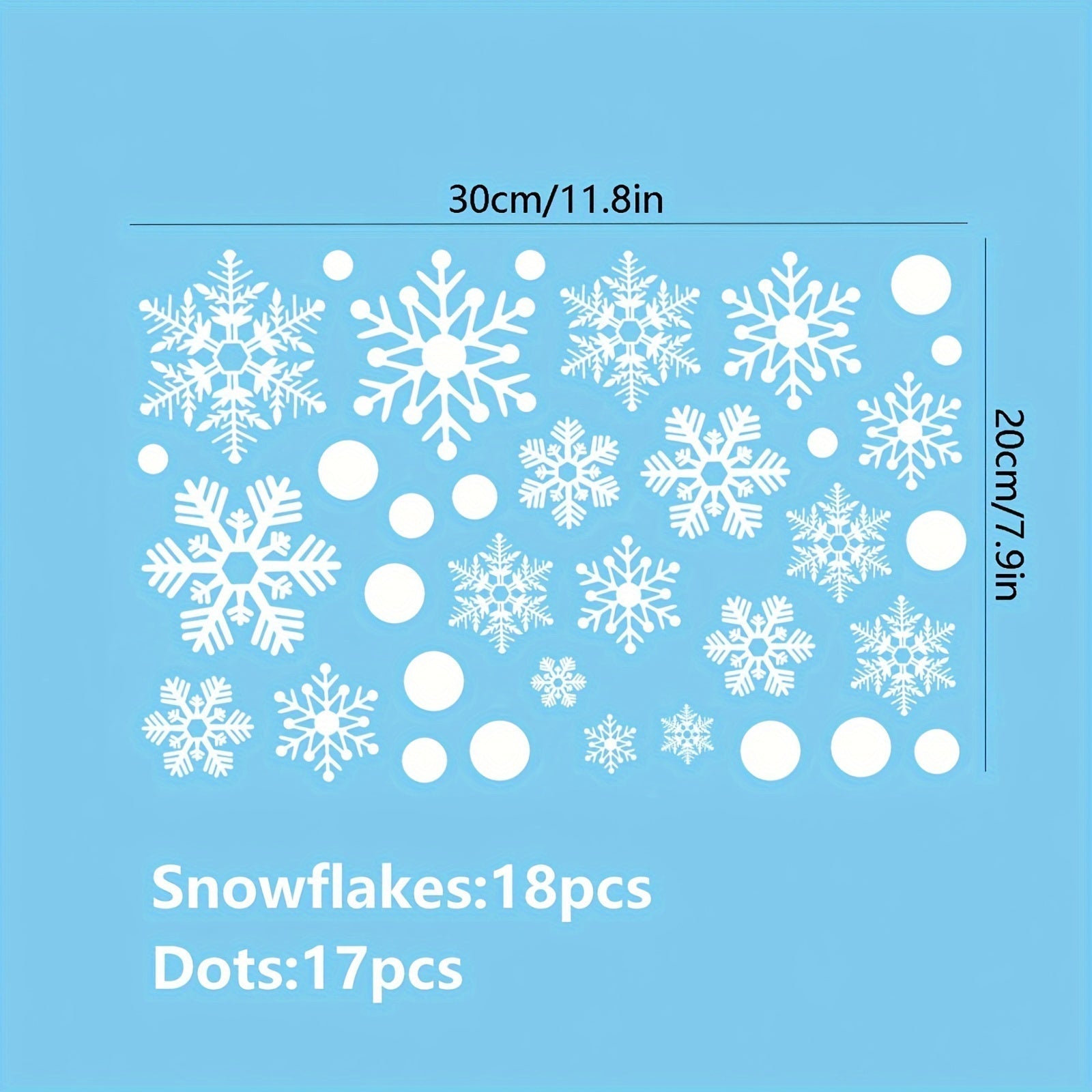 Set of 35 Christmas Window Clings Snowflake Decals Holiday Decor Easy Peel and Stick